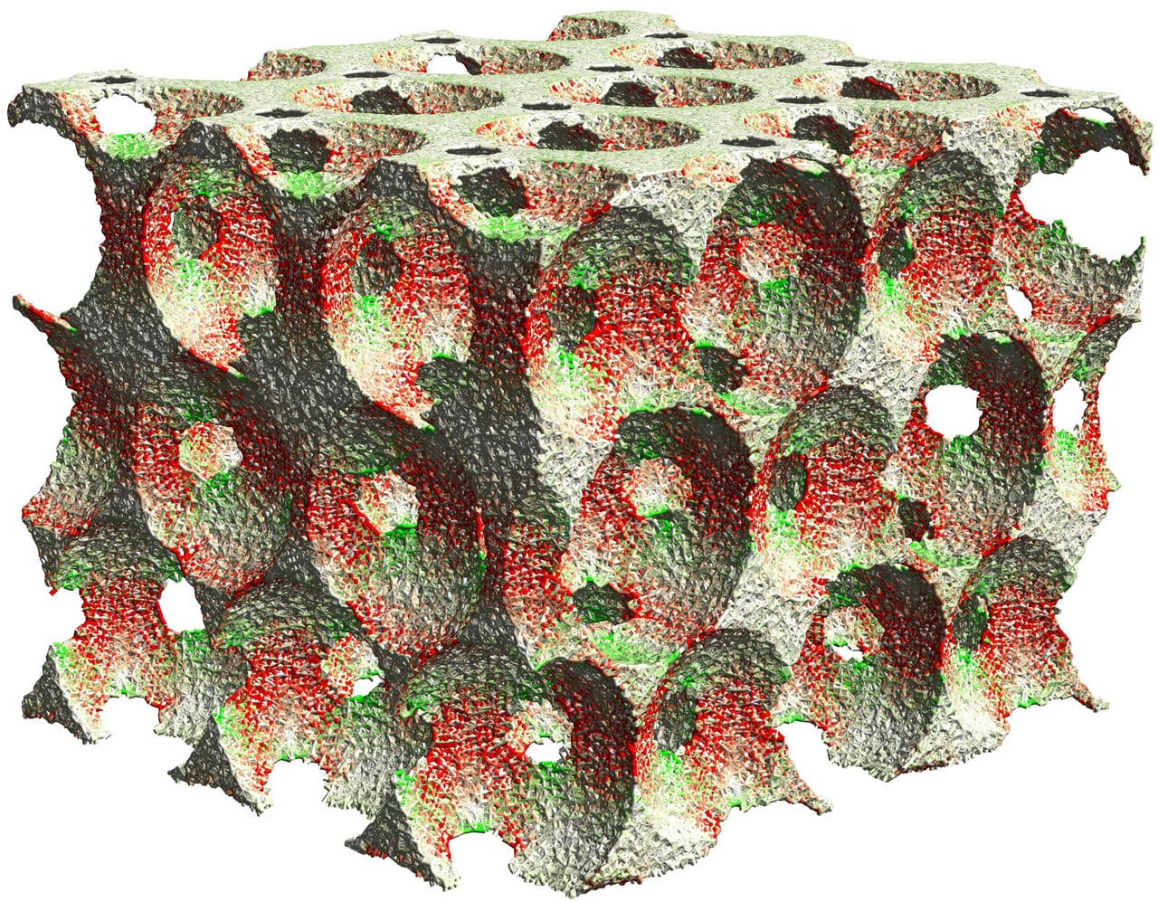 MUSEN DEM simulation of a hollow bonded-particle structure